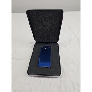 SAROME Electric Lighter Blue Metal‎ Case Japan Handcrafted